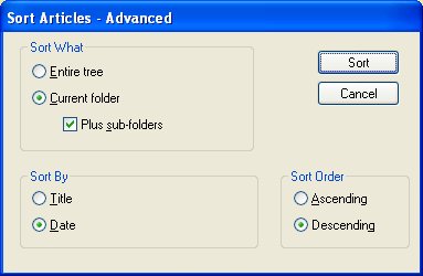 Advanced Sort Dialog