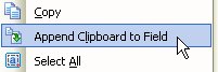 Append Clipboard to Field