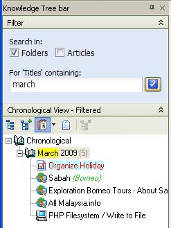 Filtered Chronological Tree