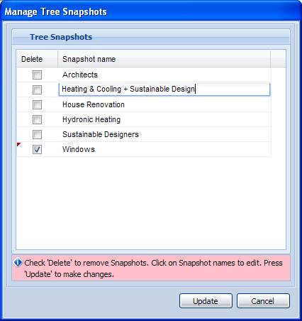 Snapshot Manager Dialog