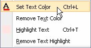 Set Text COlor Context Menu