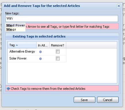 Add/Remove Tags Dialog